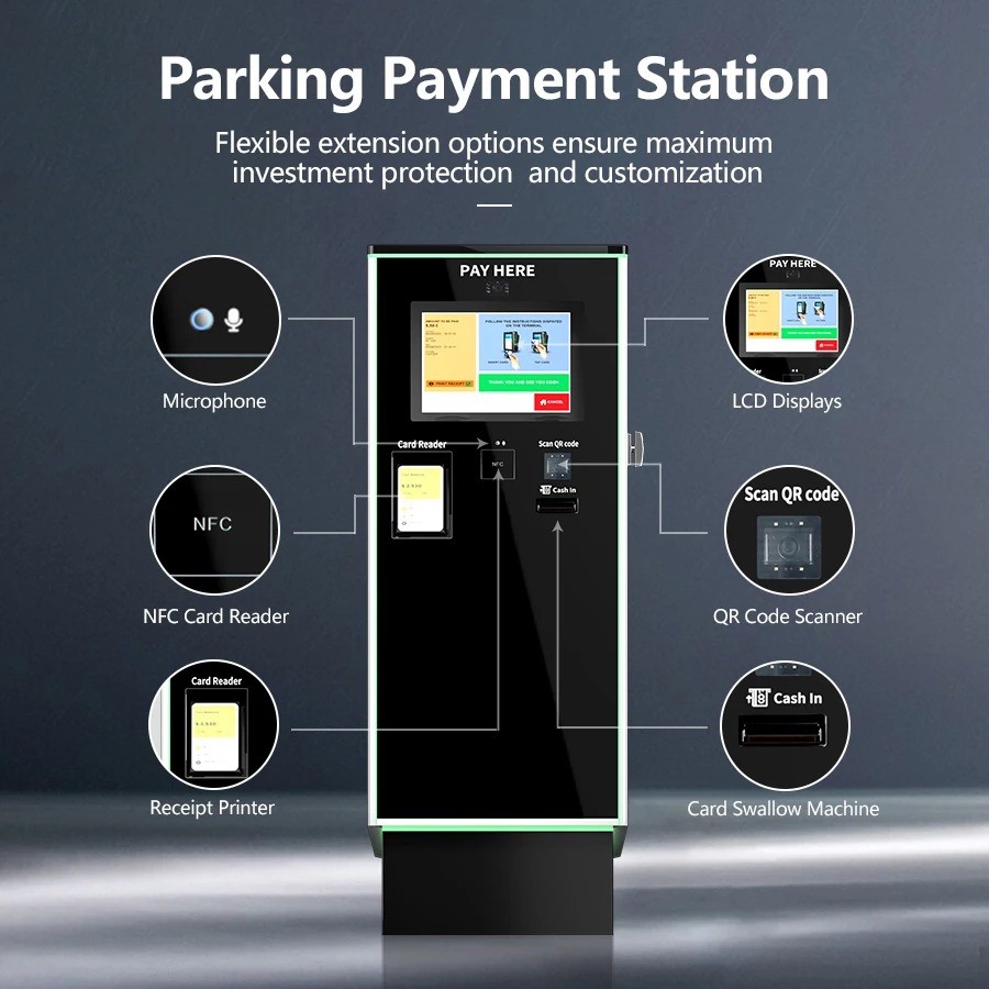 LPR Parking Payment Kiosk Touchscreen Car Park Payment Machine