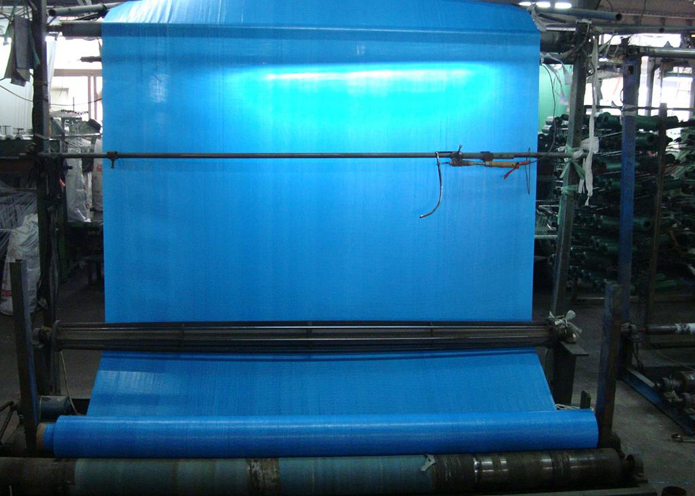 Woven Polypropylene Cloth Roll , Yellow Offset Print Woven PP Fabric UV Treated