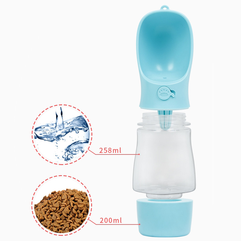 Insulated Dog Drinking Water Bottle 285ml Cat Dispenser Attached To Pet Bowl