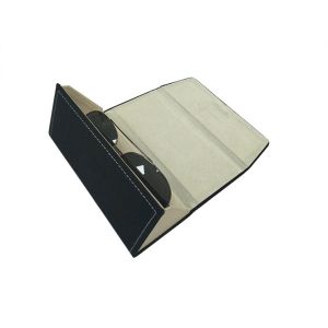 Sailcloth Triangle Folding Handmade Colourful Sunglasses Case With Leather Label