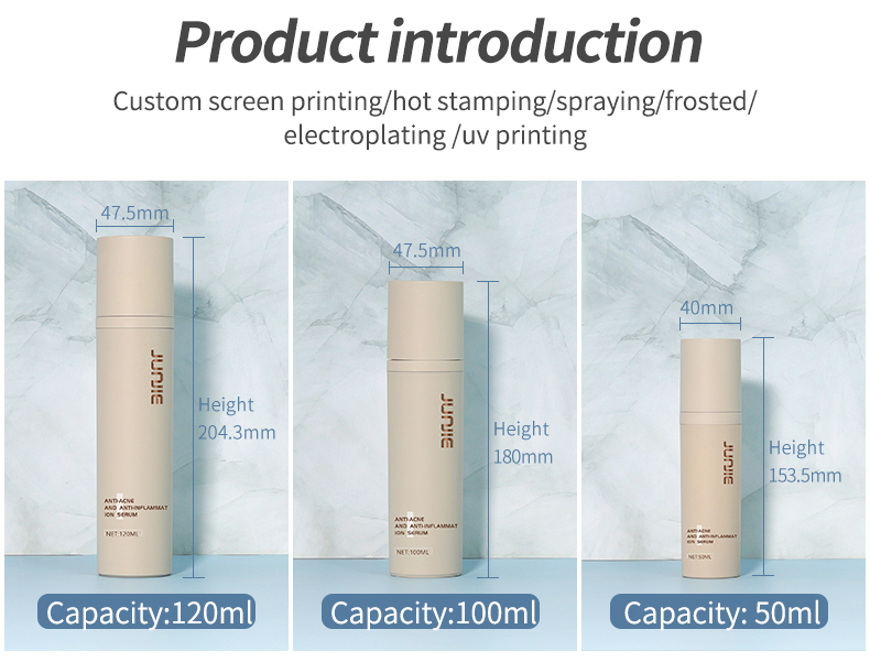30 ml 50 ml 100 ml 120 Ml Plastic Bottles Luxury Double Wall Cosmetic Jars Round
