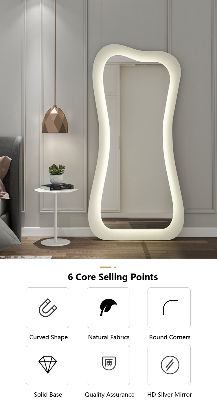 Hollywood Standing Full Length Xl Floor Mirror With Led Light 71x32