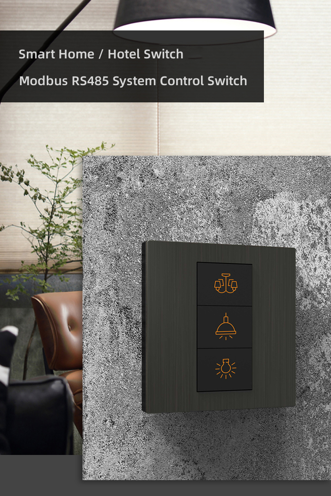 Modbus Wall Switch , Smart Home Light Switches 2 / 3 / 4 Keys
