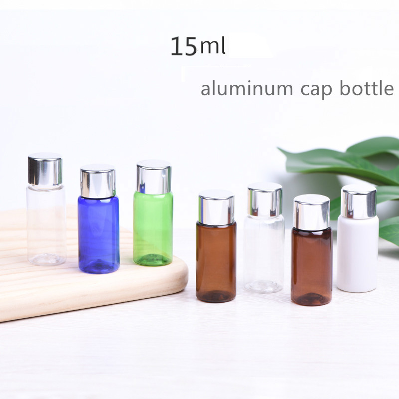 15ML Plastic Cosmetic Bottles , BPA Free Empty PET Bottle With Aluminum Lid