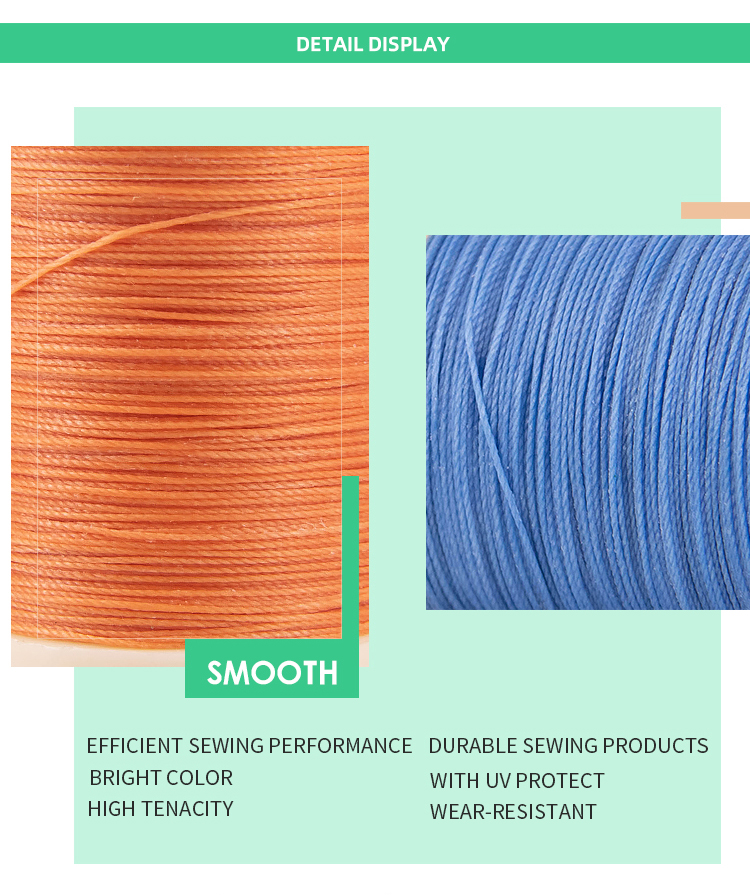 30g One Roll Round Wax Thread DIY Handmade 0.65MM Leather Sewing Polyester Thread