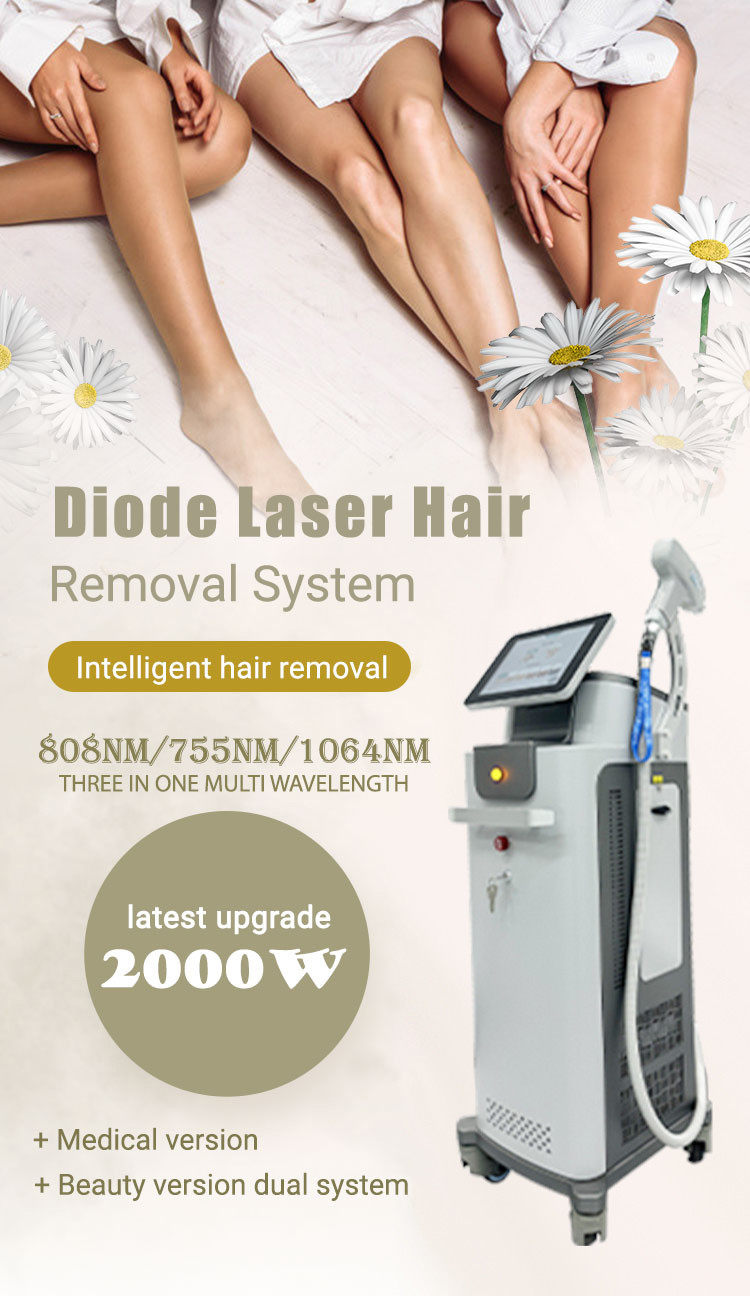 Germany Bar 1200w 1600w Laser Diode 808nm Laser Hair Removal Machine