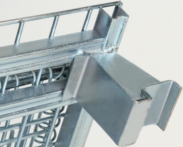 Medium Duty 600lbs Wire Container with Half Drop Gate Cold Galvanized Surface