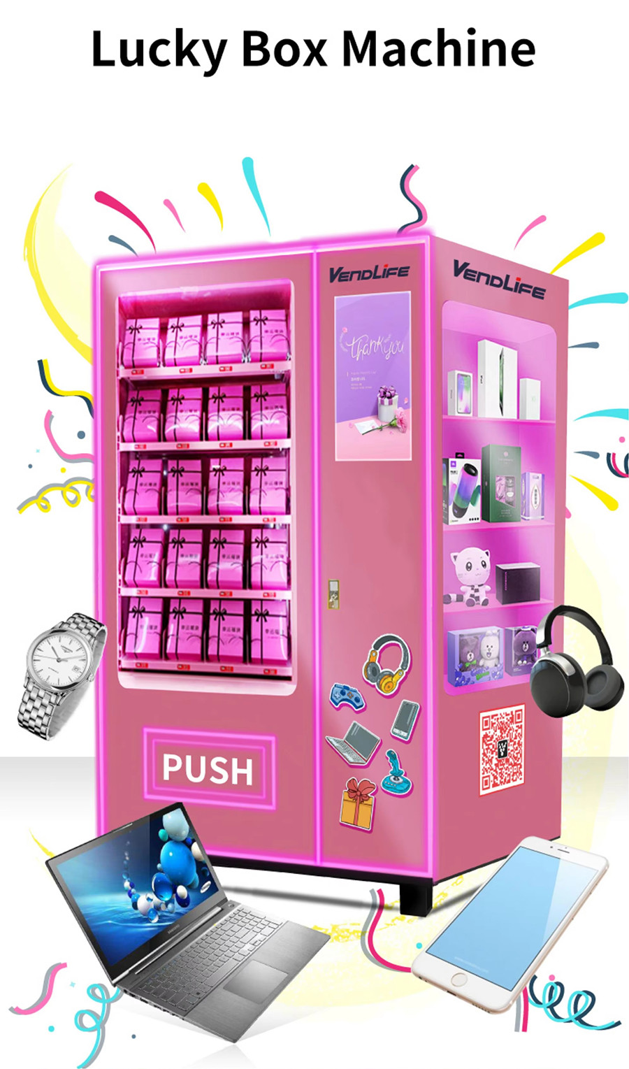 Eyelashes And Cosmetics With 21.5 Inches Advertisement Screen Beauty Vending Machine Perfume Vending Machine