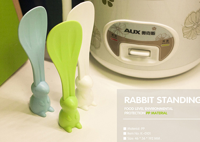 Puting Rice Paddle Meal Spoon Cute rabbit Shape Ladle Non Stick Kitchen Tools customized Green blue