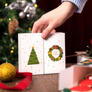Christmas Custom Empty Candy Advent Calendar Packaging Cuboid Surprise Gift Paper Box