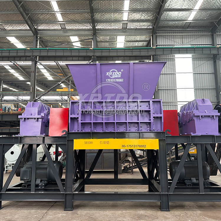 Two Shaft E Waste Scrap Metal Crusher Plastic Shredder Recycling Machine for Sale
