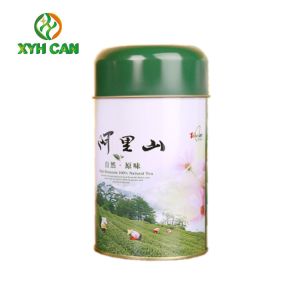 Tea Tin Can Large Round Shape with Lids Custom Printed Tin Containers for Tea