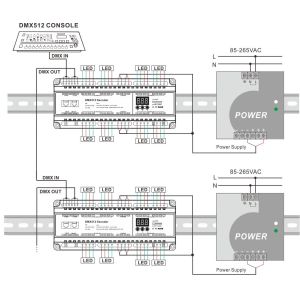 Portable LED DMX Decoder , 1440W 24 Channel Dmx Decoder CE Certificated