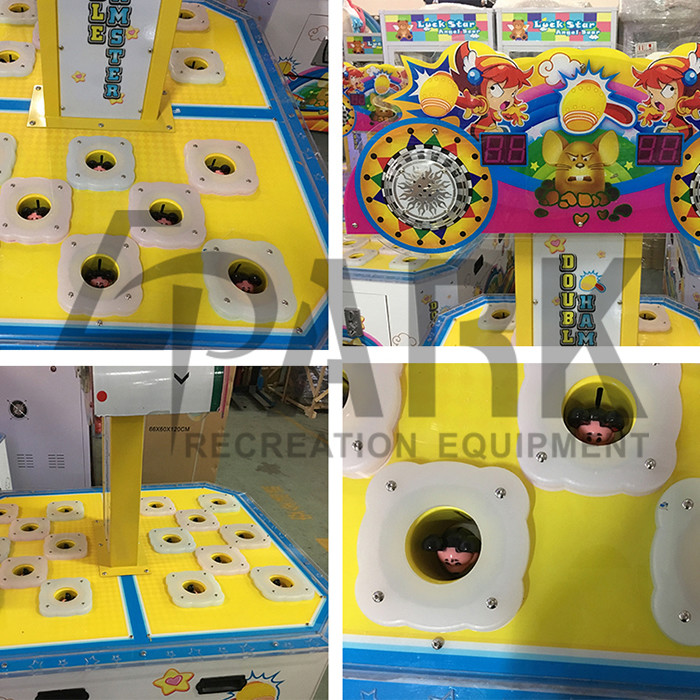 Indoor Redemption Game Machine Double Players , Hit Hammer Arcade Prize Games