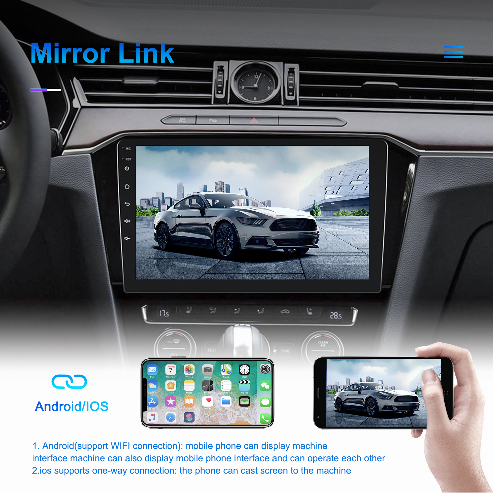 9 inch 2G 32G Universal Multimedia Player Double Din Android Car Radio with Built-in 2DIN