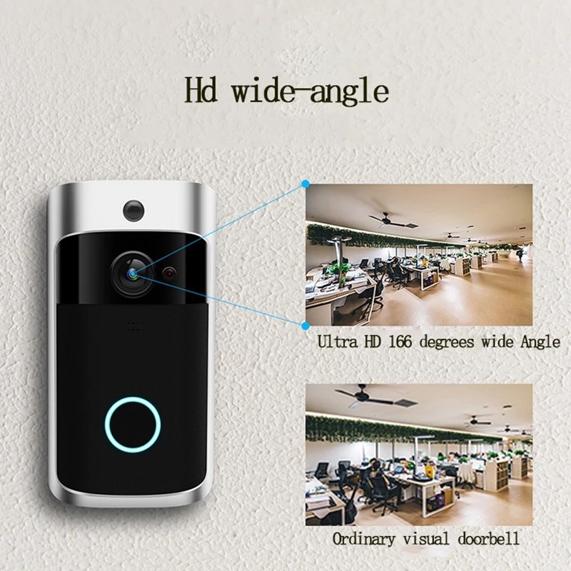 2.4GHz WIFI Smart Home Wireless Doorbell Camera HD 166° Security with Indoor Chime
