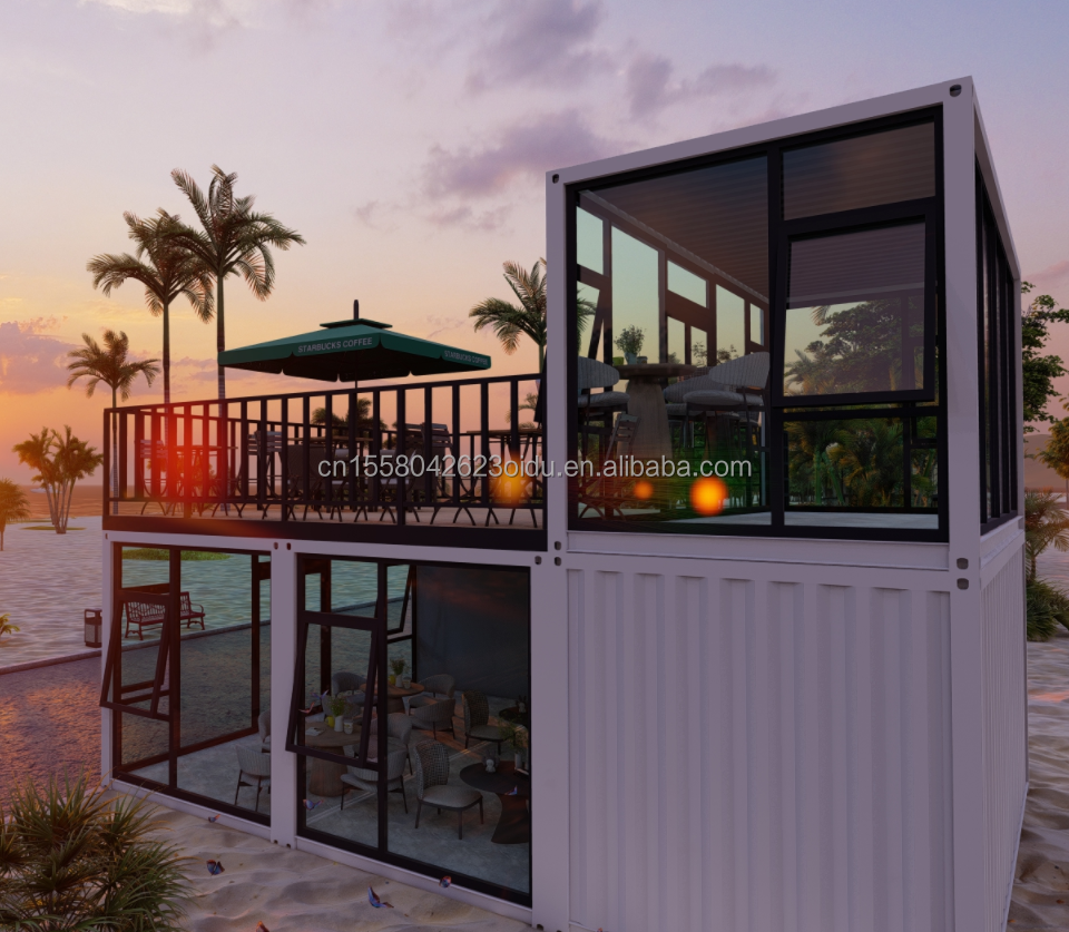 Galvanized Steel Bending Frame Movable Shipping Container Shops Bar Container Mobile Coffee Shop Contains House Prefab