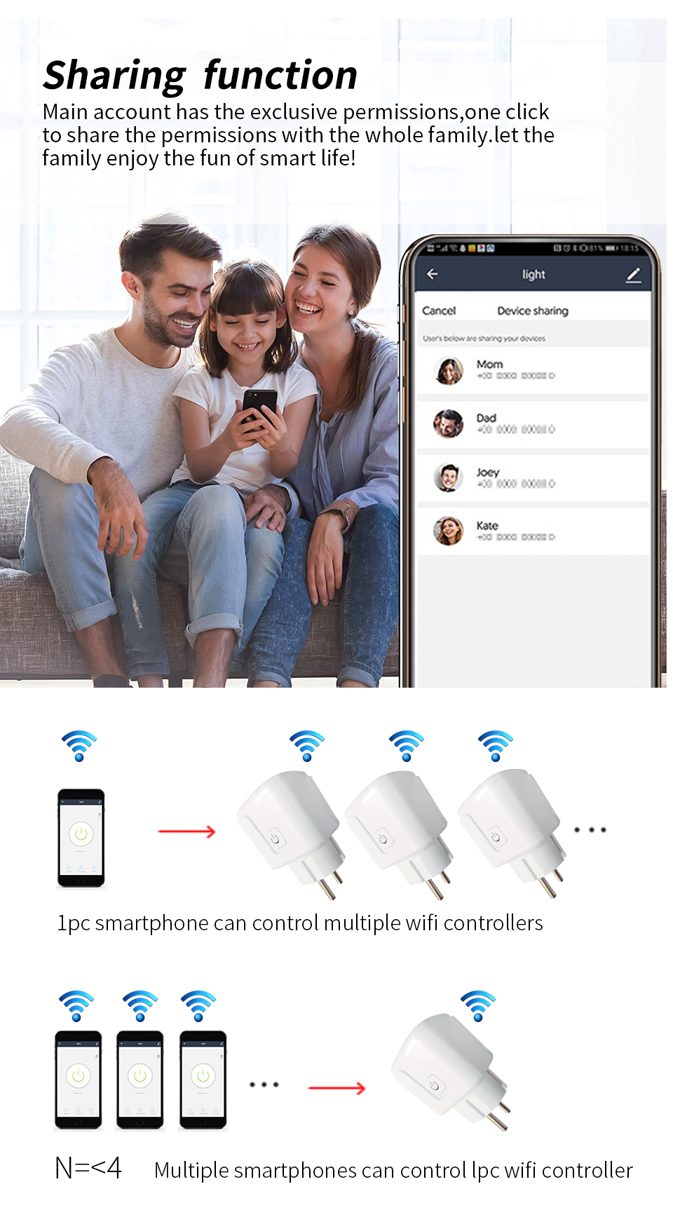 SDK NFC Wifi Smart Socket 16A Smart Plug Socket