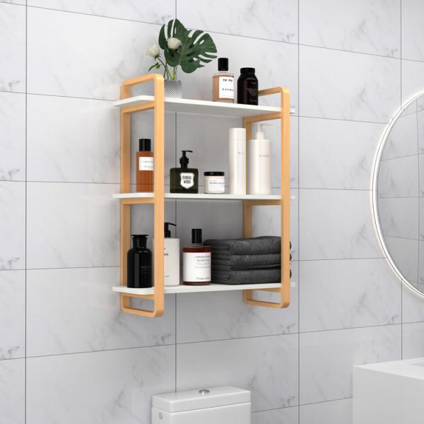 Wooden Wall Mount Painting Storage Shelf White For Bedroom Living Room Office