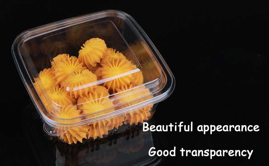 Pastry Preserved Fruits Square Clear Plastic To Go Containers For Bakery Cookie Boxes