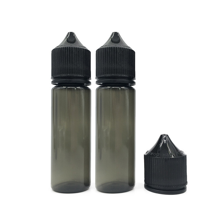 Transparent Round PET E Liquid Bottles With Screw Cap Screen Printed Various Sizes