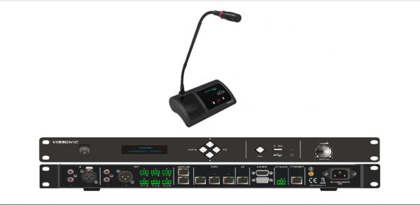 Black Desktop Conference Microphone Vissonic Voting Delegate Unit / Meeting Room