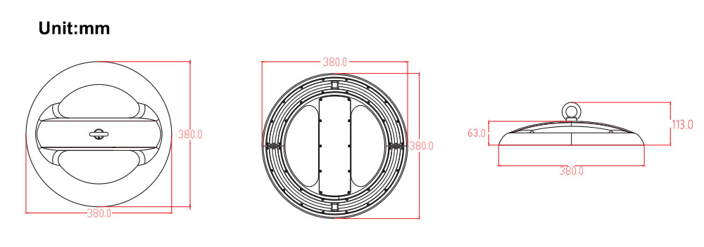 Indoor Outdoor High Bay LED Lights 100W 160LM/W Ceiling / Suspension Installation