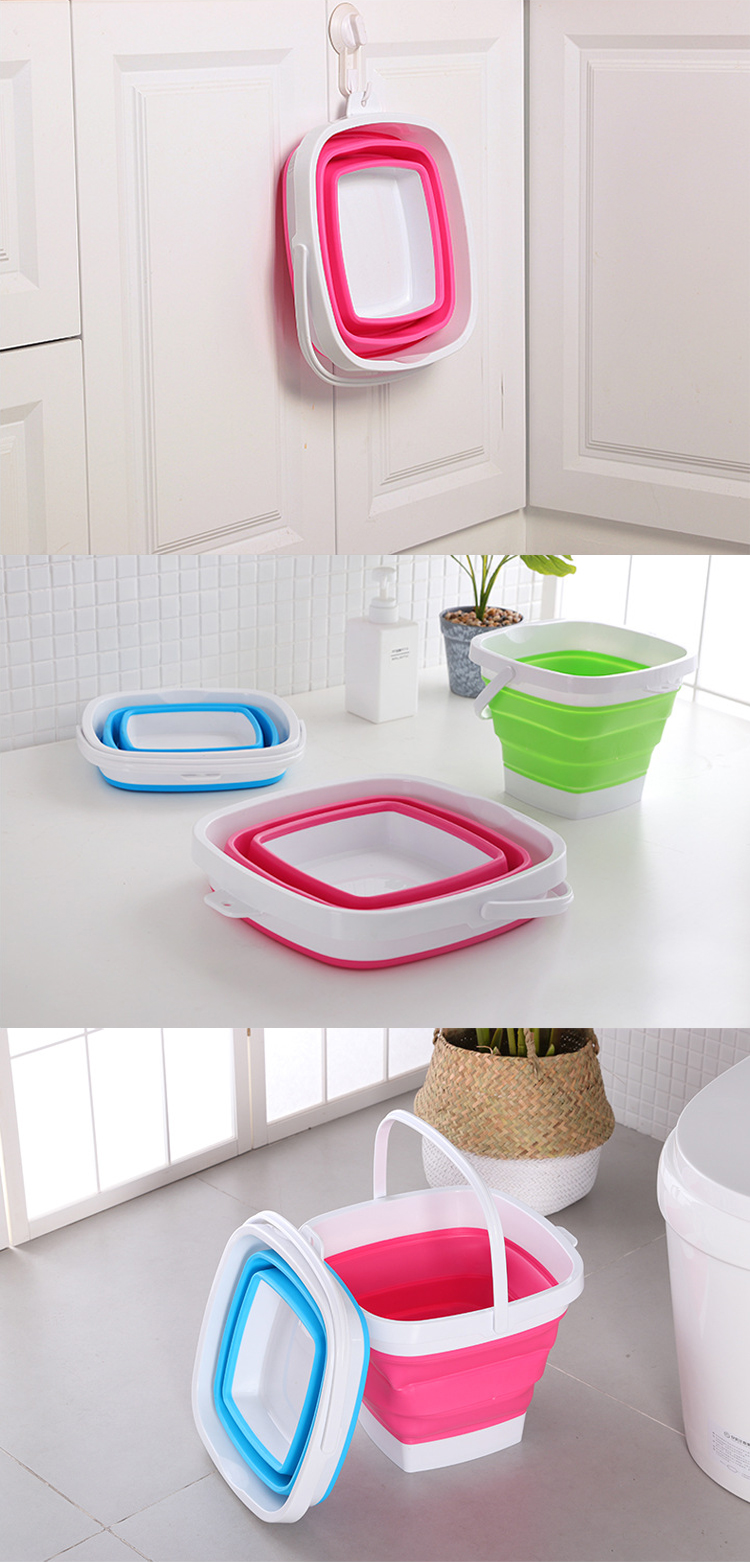 5L Space Saving Silicone Houseware Silicone Collapsible Bucket