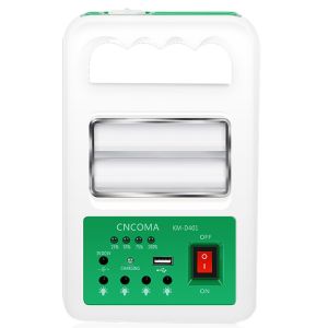 Portable Solar Power Bank Panel 2 LED Lamp with USB Cable Battery Charger Emergency Lighting System