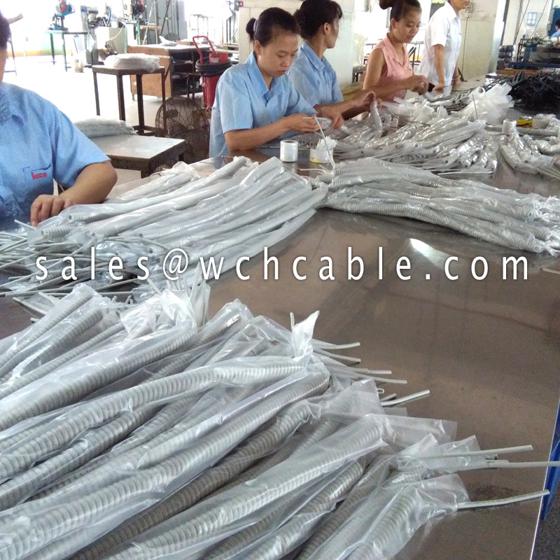 UL20280 (24AWG) 8 Conductors Oil Resistant TPU Spiral Cable Black Jacket with Colorful PP Insulated Wire