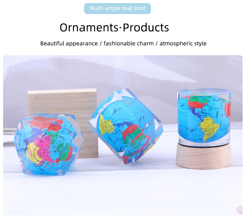 Polygonal Cylindrical Plexiglass Crystal Globe Paperweight , Clear Resin Paperweight