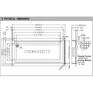 192*64 Graphic FSTN LCD Module AT0107 With Backlight Wide Temperature Industrial