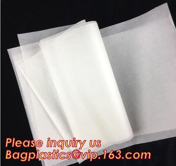 Bleached with Unbleached Greaseproof Paper for food wrapping,Environmental friendly and green greaseproof food packaging