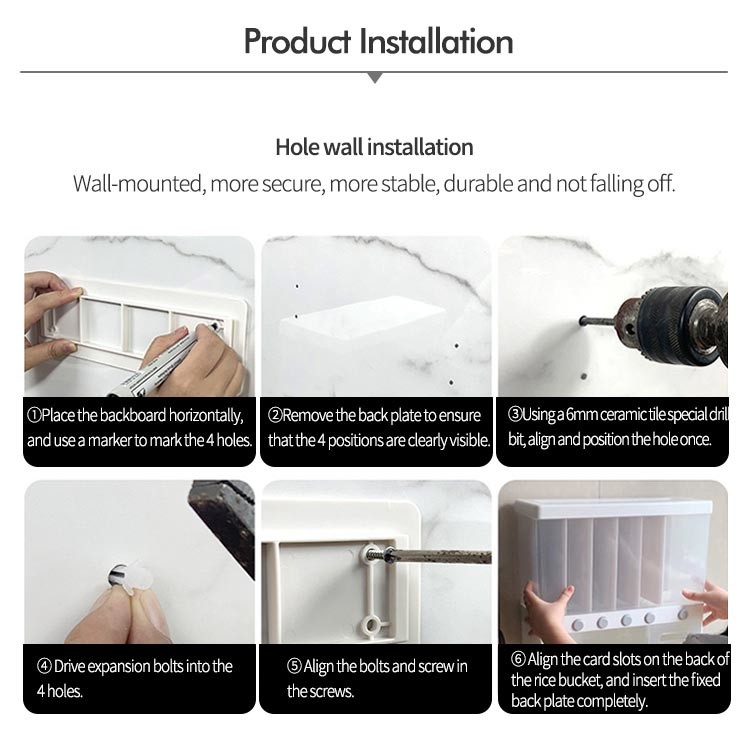 Kitchen Wall Mount 12L Dry Food Dispenser For Cereal Rice