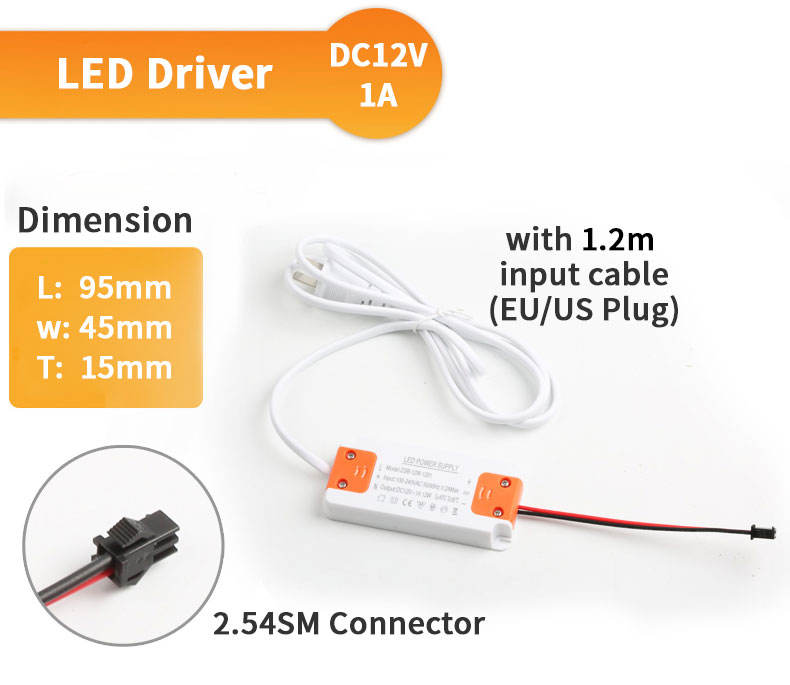 SL Silm 12V 12W/24W/36W/48W/60W LED Lighting Power Supply Driver for Touch Dimmer Switch and More