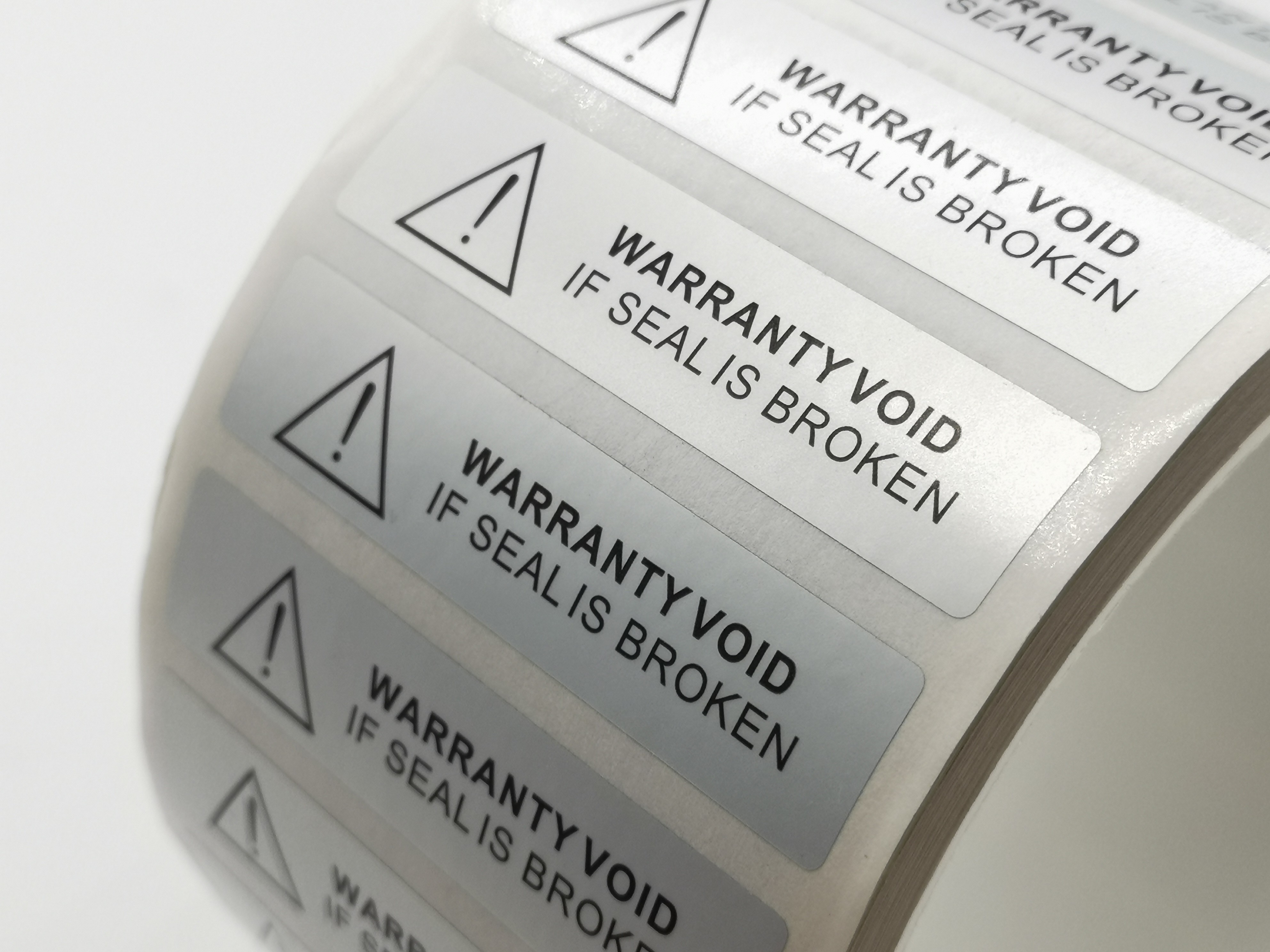Matte Silver Polyester Proof Tamper Evident Void Security Seal Label Sticker