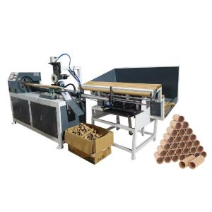 Industrial Elegance Fully Automatic Paper Core Cutting Machine with Servo Motor Technology and Touch Screen Interface