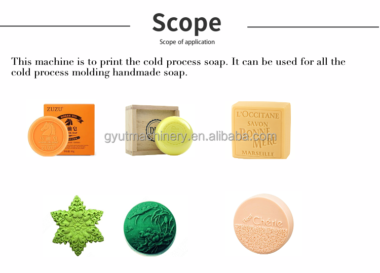 Soap Embossing Press Making Machine with Pneumatic Cutting and Logo Imprint Printing