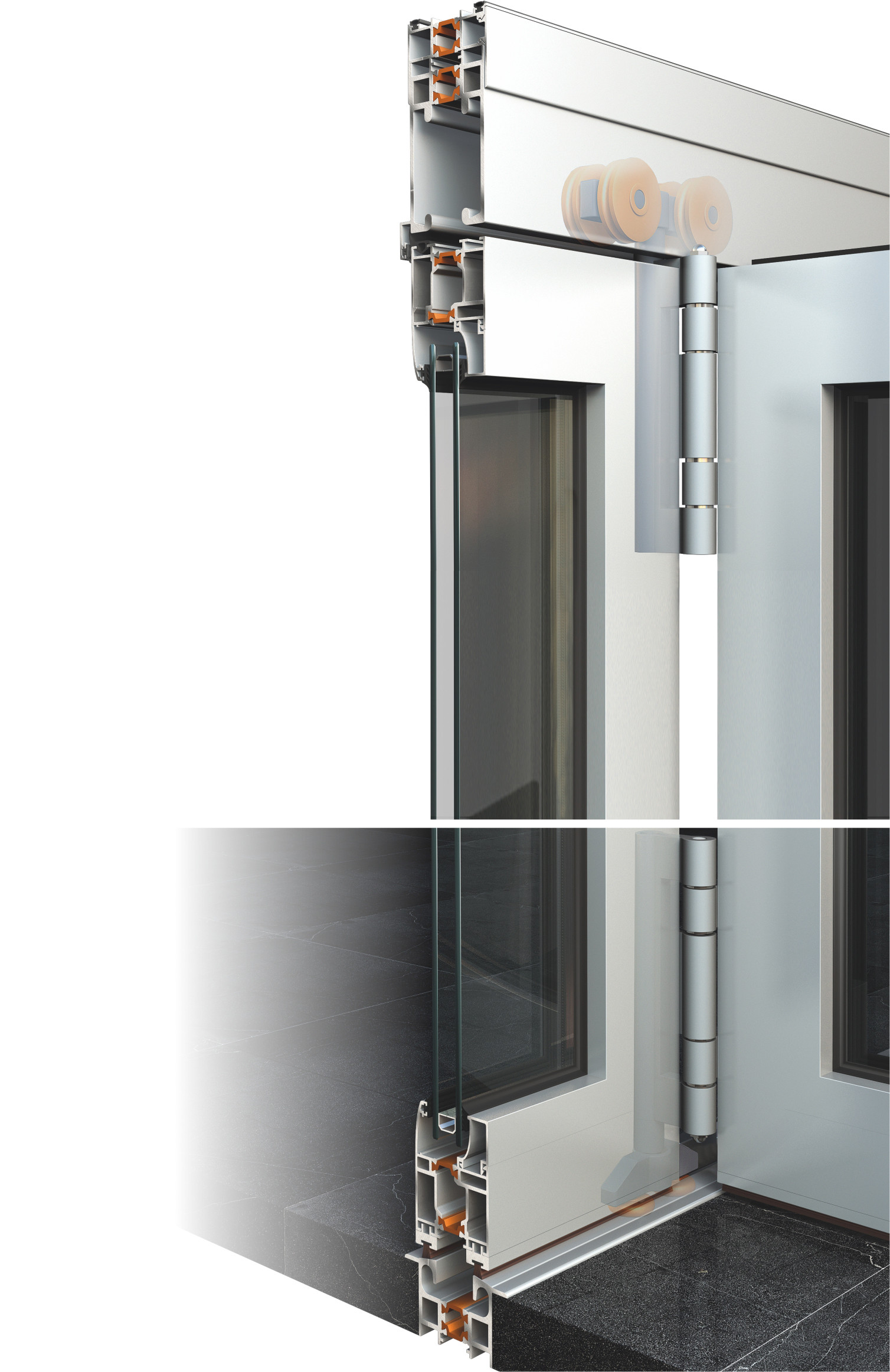 6082 Aluminium Folding Door Outside Wind Resistance Sound Insulation