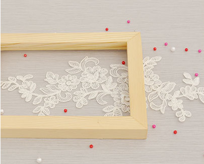 Cord Lace Applique Ivory Color Embroidery Flower for Wedding Dress