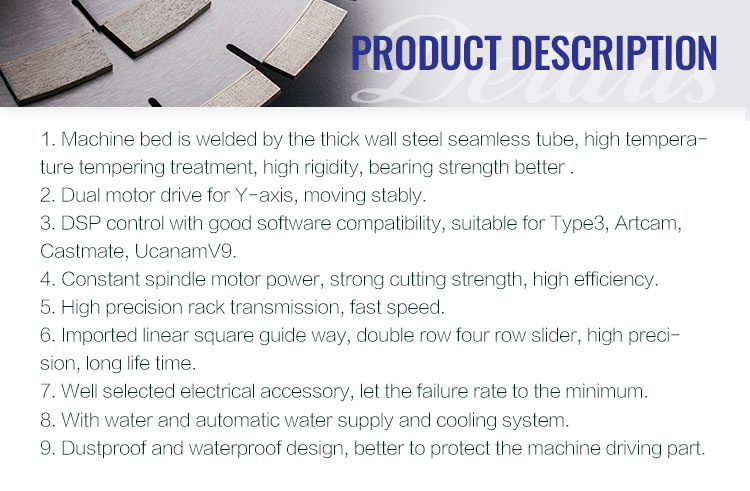 DSP Control System 5 Axis 3D CNC Stone Carving Machine for Granite Marble Engraving