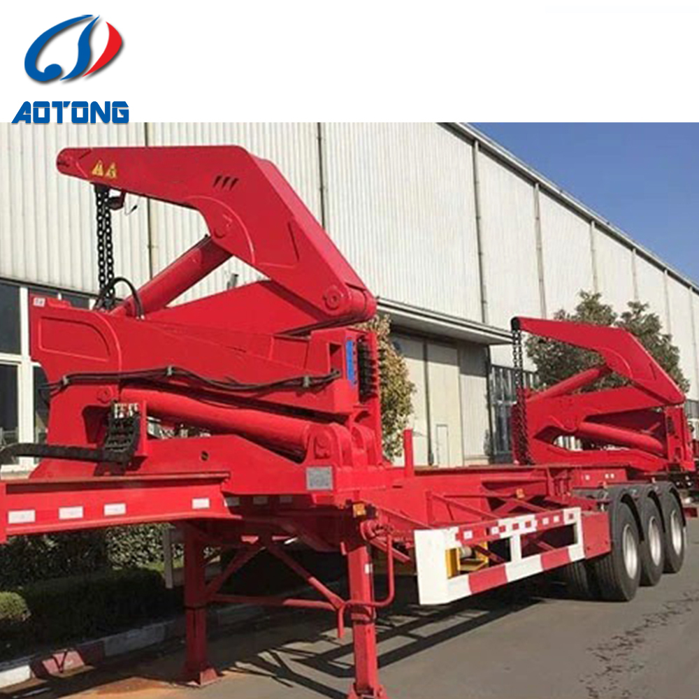 37tons 40ft Container Self Side Loader Side Lifting Container Semi Trailer with Hydraulic Crane