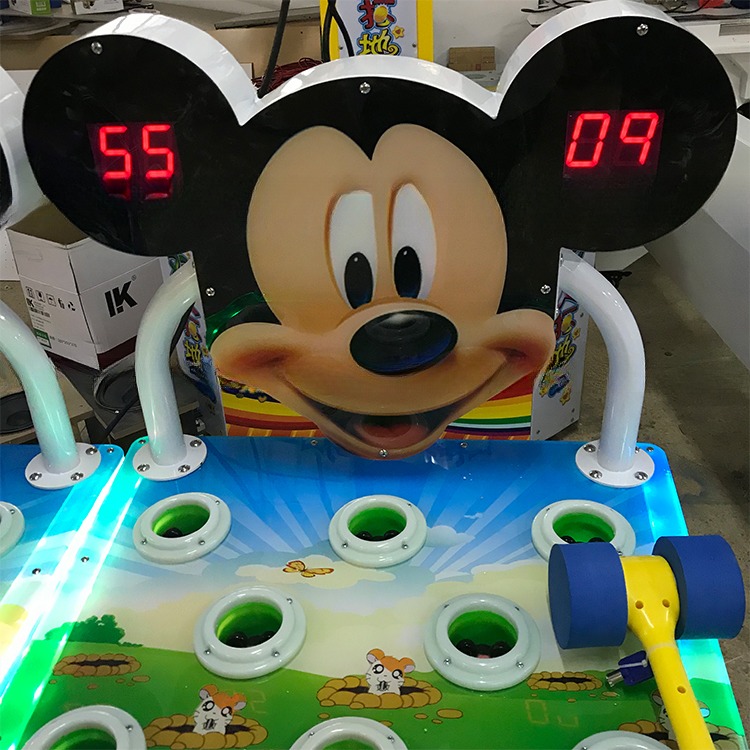 Indoor Amusement Equipment Hammer Beat Hit cute Mouse Rats Game Machines Whack the Mole Lottery Machine