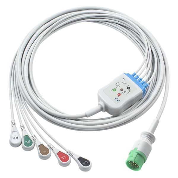 Fukuda Denshi Compatible Direct-Connect ECG Cable and leadwires - CI-700E-5