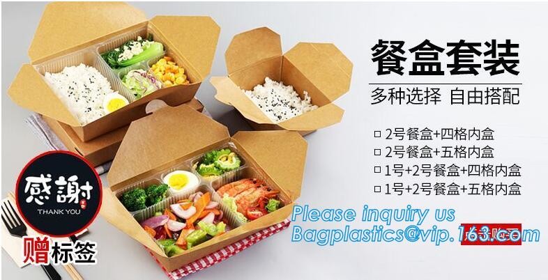 Cheap Cardboard foldable kraft paper lunch box with window,Lunch noodle fast food kraft paper box by customized logo pri