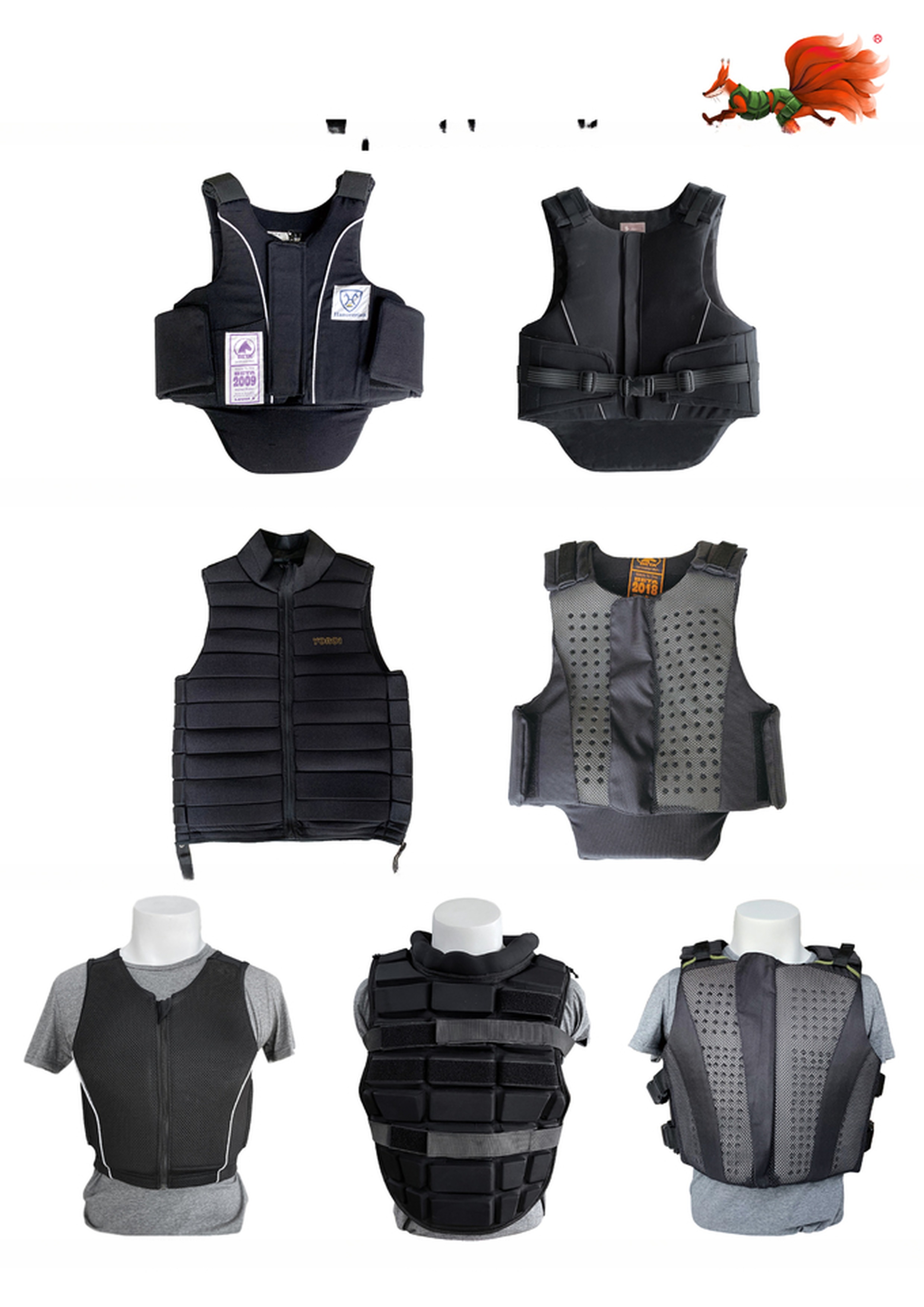 Certified Foam Padded Black Children Vest for Outdoor Horse-Riding/Equestrian Activities
