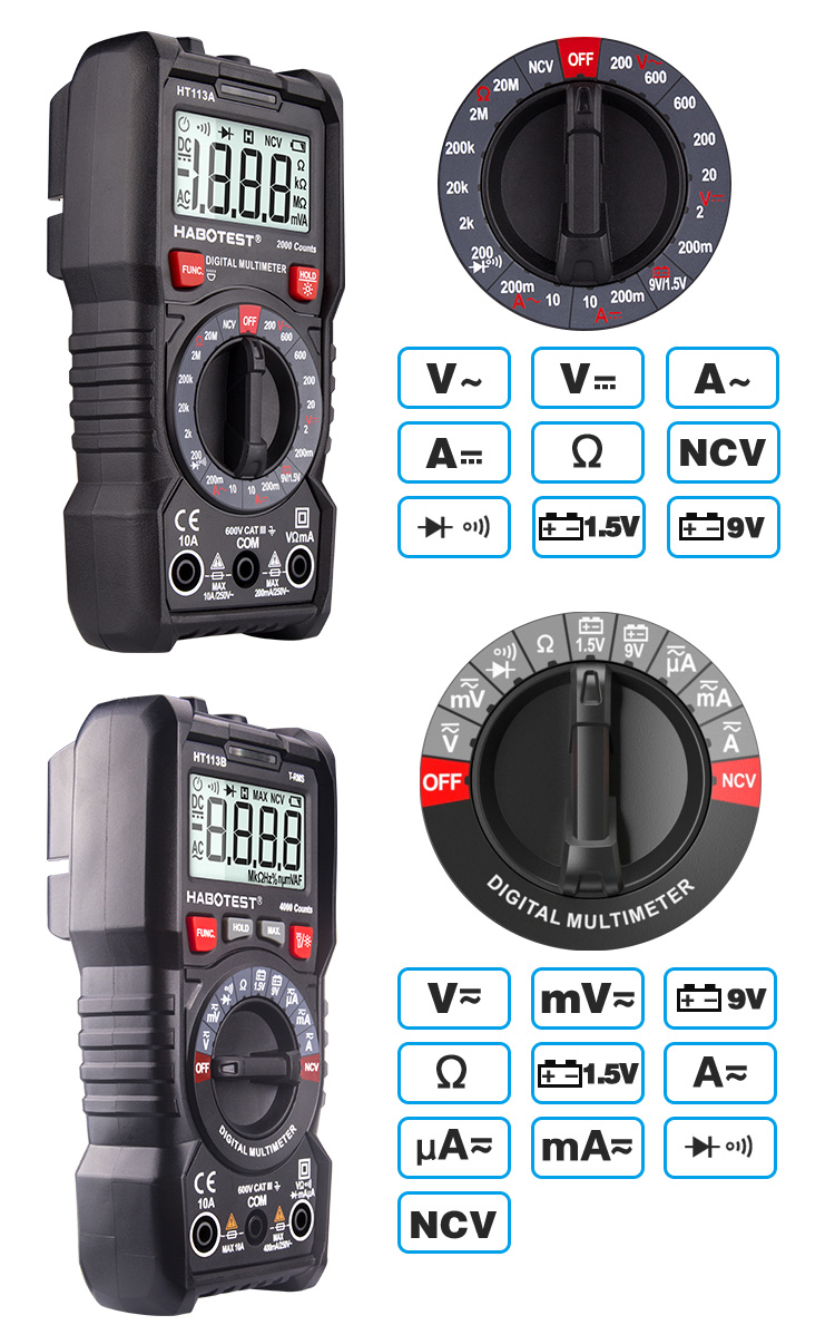 Capacitance LCD Display Pocket Standard Price Voltage Digital Multimeter Manual Frequency Meter Tester Voltmet
