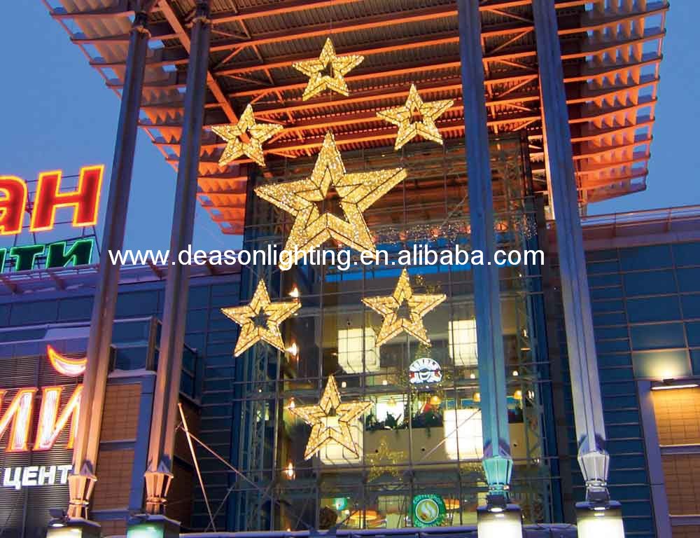 Customize commercial 3ft 4ft 5ft 6ft 8ft shopping mall large hanging LED christams star