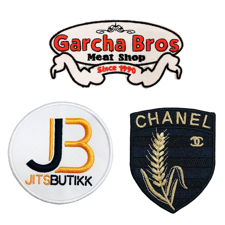 4In Woven Chanel Iron On Logo Patch Cross Stitch Sew On patches