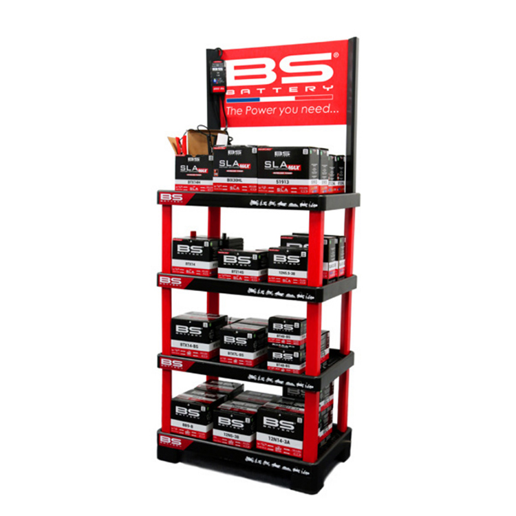 Lithium Battery Pop Pos Display Demountable JMT Battery Display Rack Metal For Battery Store